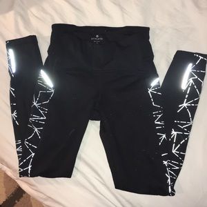 Athleta XS fleece lined reflective running tights